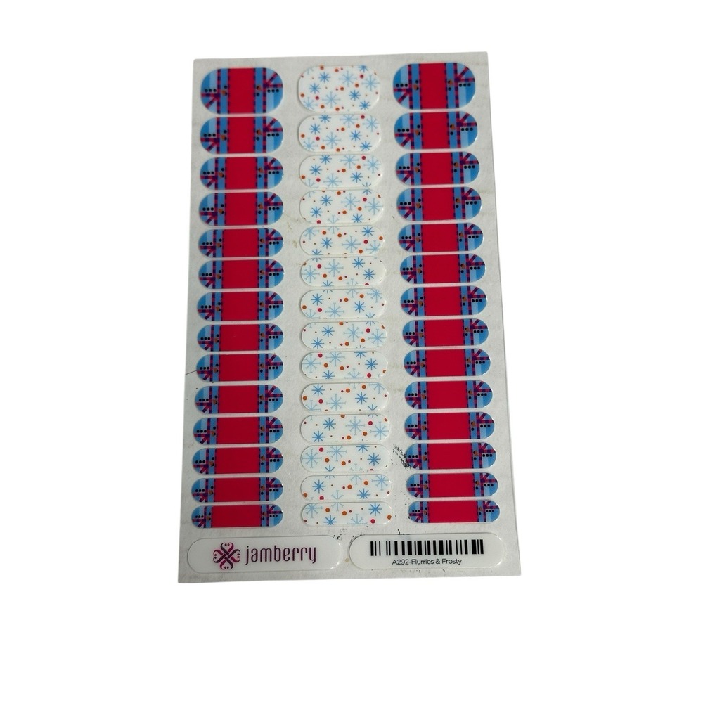 Jamberry Nail Wraps Flurries & Frosty A292 Winter Snowflake Art Decals
